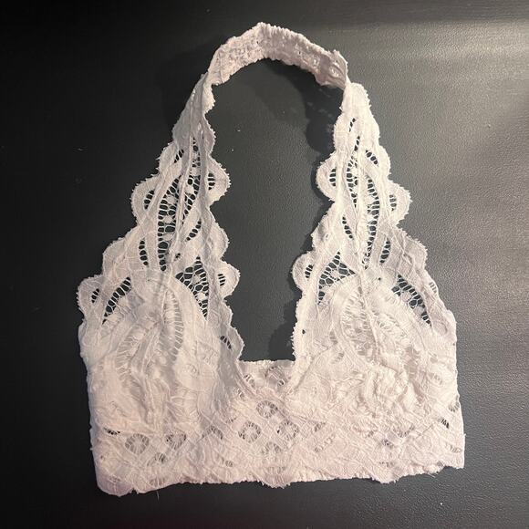 NWT Free People White Free People Adella Lace Halter Bralette L - Picture 3 of 7